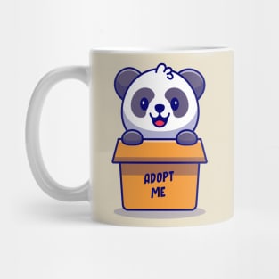 Cute Panda Playing In Box Cartoon Mug